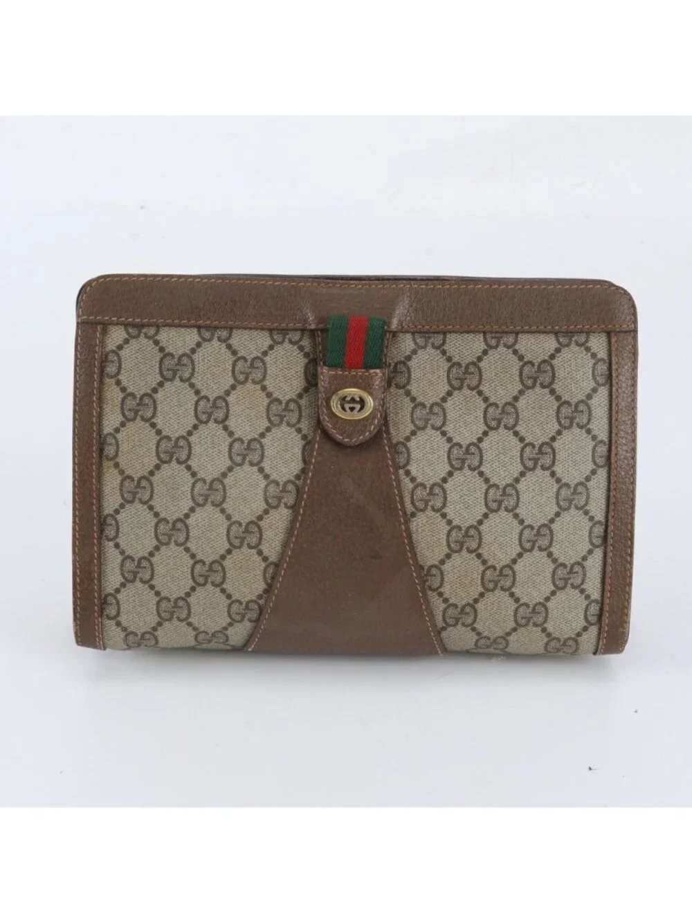 Gucci Vintage GG Supreme Leather Clutch Pouch Business